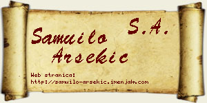 Samuilo Arsekić vizit kartica